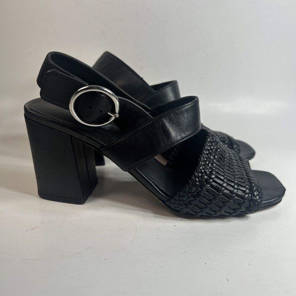 Via Spiga Women’s Sandals Size 6 M Black Heels Buckle Leather Shoes